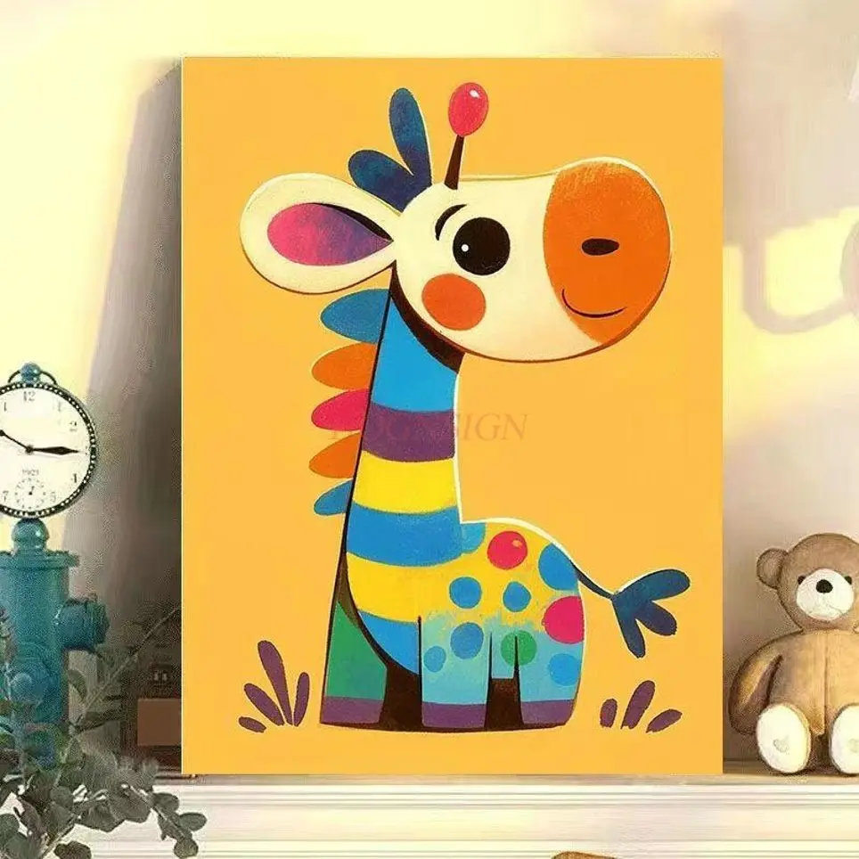 1set DIY Digital Oil Painting Color Animal Series Manual Fill Color Oil Painting Decompression Healing Series
