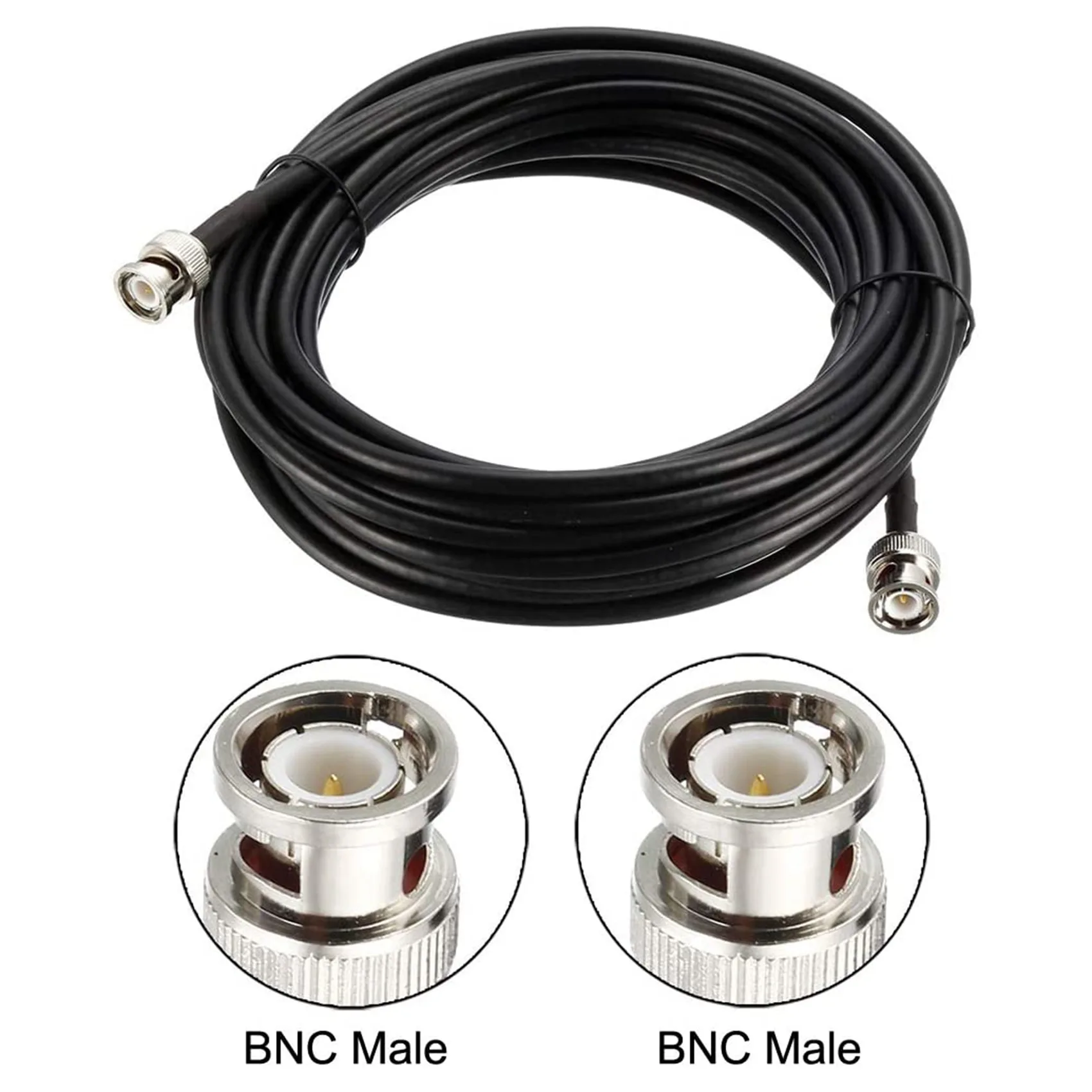A34M-RG58 Coaxial Cable With BNC Male To BNC Male Connectors 50 Ohm 6 Ft 2Pcs
