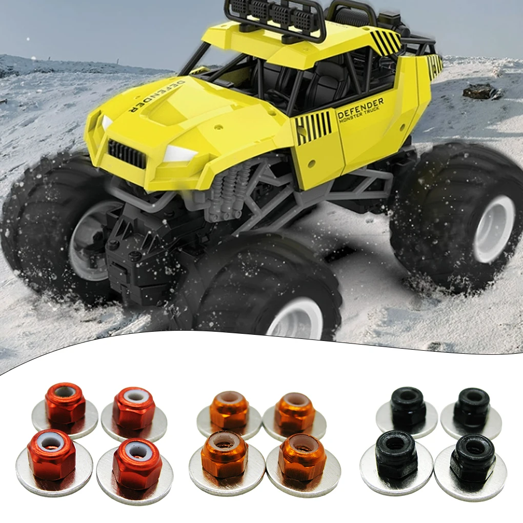 4pcs/set M3 Tire Nut 4PCS For 1/14 LC Racing Fit M3 Tire Nut 4PCS For LC Racing 1/14 Electric EMB black