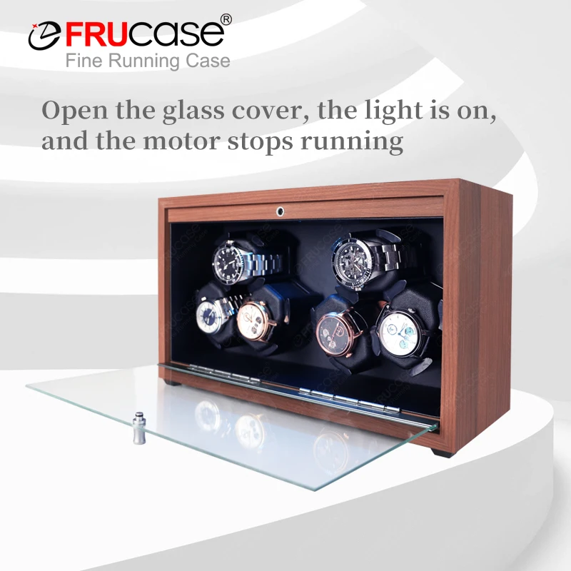 FRUCASE 6 Watch Winder for Automatic Watches Watches Box Jewelry Watch Display Collector Storage With LED