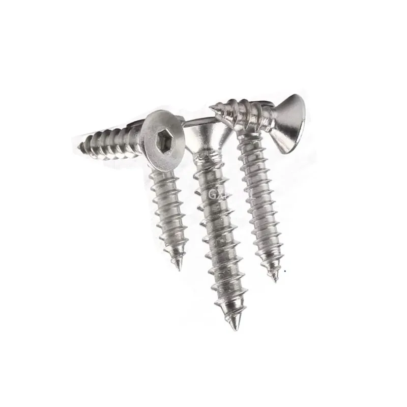 20-100pcs  M2 M2.6 M3 M4  304 stainless steel flat head hexagonal self tapping screw countersunk head  6-angle groove  screw