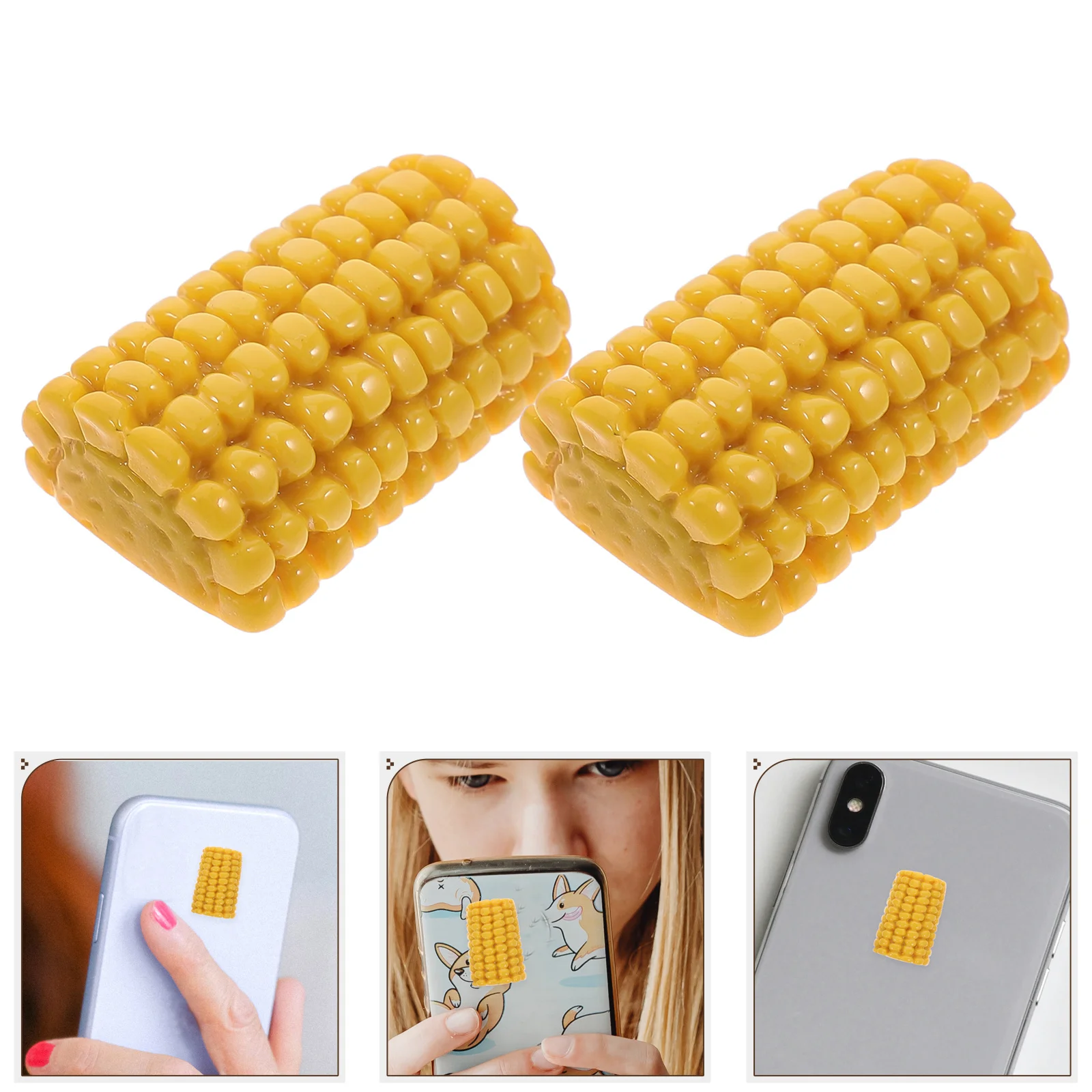 

20Pcs Simulation Corn Adornment Phone Case DIY Accessory Smooth Resin Charm for Headdress Craft Photo Prop Creative Gift