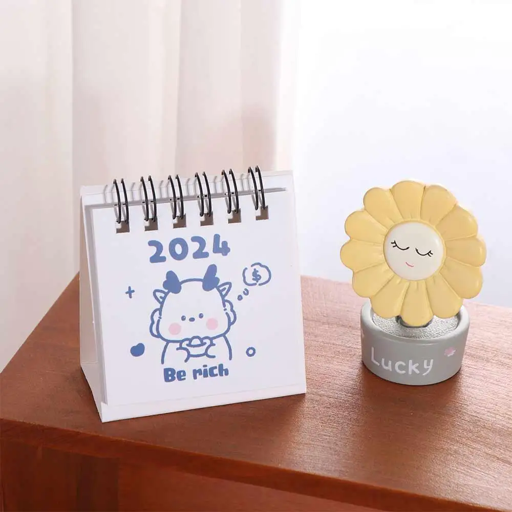 Practical Agenda Organizer 2024 Calendar Animal Mini Mini Desktop Calendar Schedule Planner Coil Notepad Home Decor