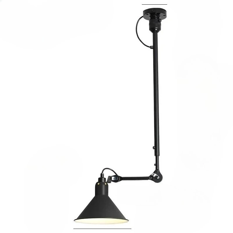 Vintage LED Pendant Lamp with Adjustable Long Pole Light Suitable for Bedrooms Living Rooms Study Rooms and Swing Arm Lights