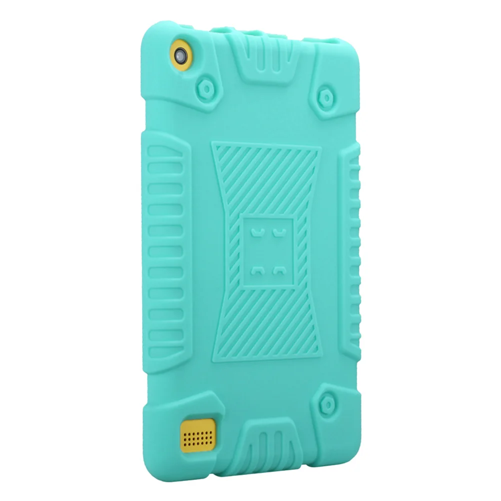 Anti-Drop Silicone Case For 7 Tablet 2017 7Th Generation Mint Green Lightweight Slim Fit Child-Proof Cover Raised Grip