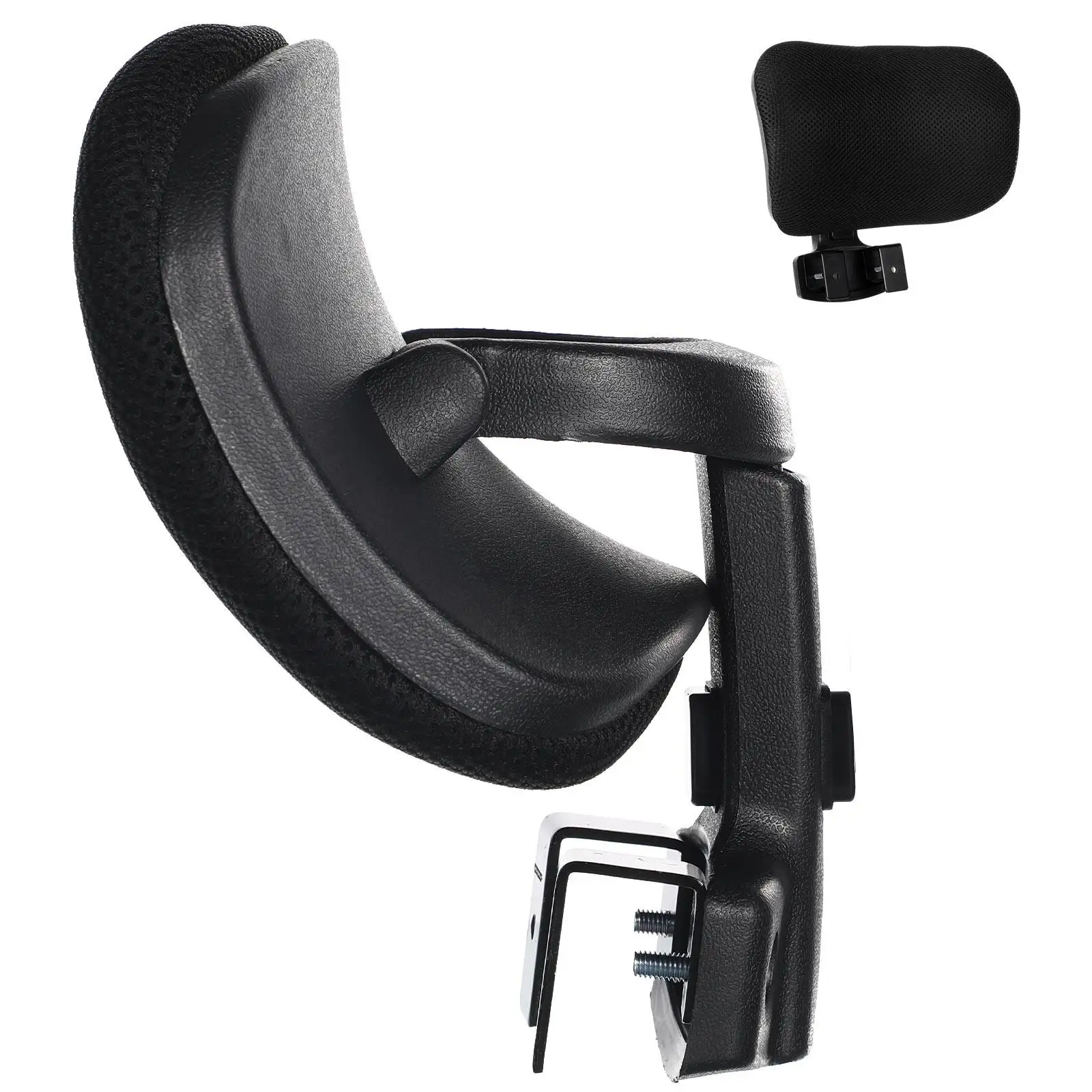Cadeira de escritório com apoio de cabeça ajustável, almofada de cabeça para trabalho, suporte para pescoço, malha respirável, ergonômico