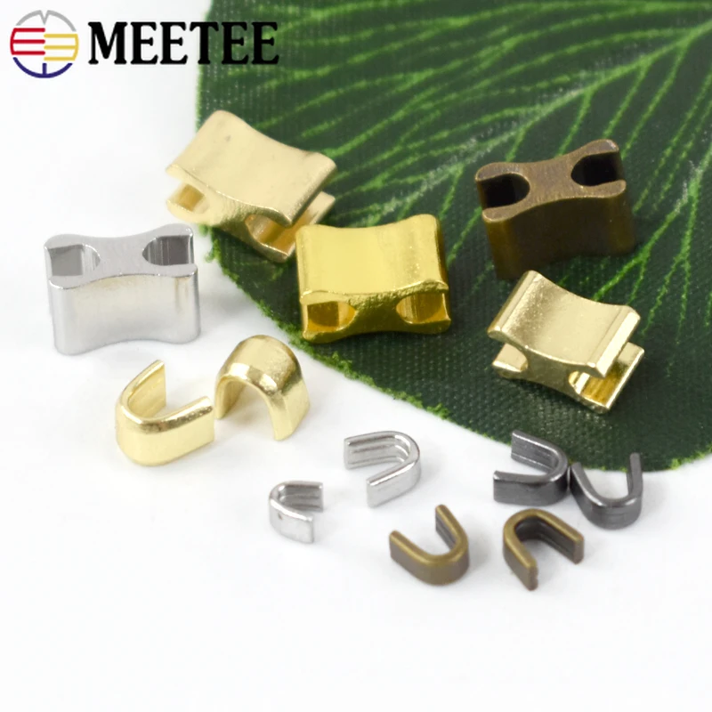 Meetee 20/50/100Sets 3# 5# 8# 10# Metal Zippers U Stopper Non-slip Top Bottom End Lock Stop Bag Clothes Locks Sewing Tailor Tool