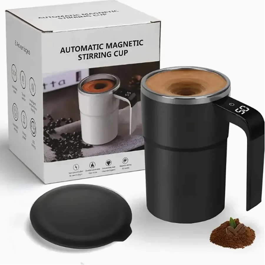 304 Stainless Steel Smart Coffee Cup, Electric Heating & Automatic Stirring, USB Rechargeable