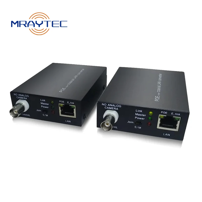 POE Coaxial Transmission Extender RJ45 to BNC Conversion IP Camera Video Signal Power Supply Transmitted Over Coax 1 Pair