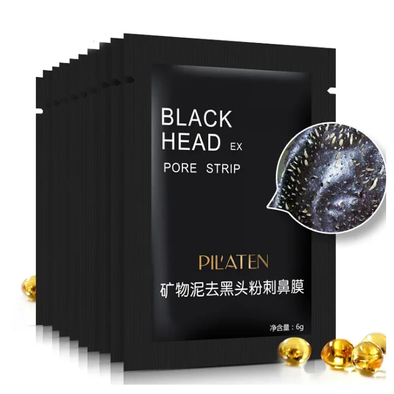 100 bags PILATEN Nose Mask Removedor De Cravo Black Mask Blackhead Remover Acne Mask Beauty Deep Cleansing Black Head