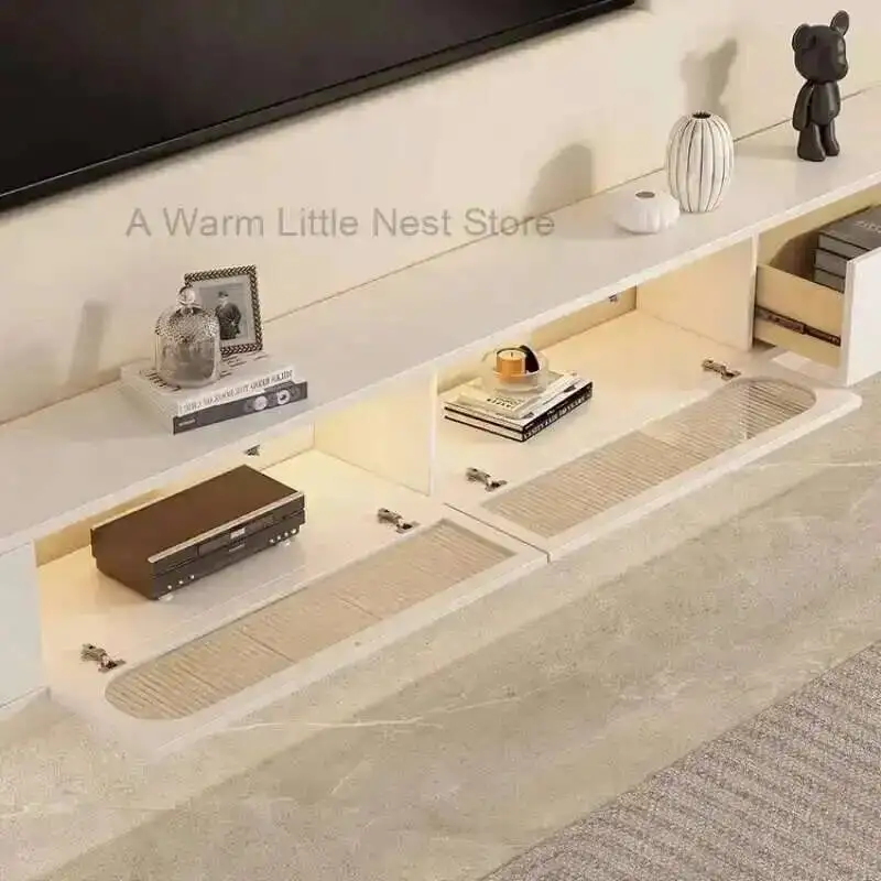 

Center Center Modern Tv Stand Floating Entertainment White Screen Tv Cabinet Postmodern Space Saving Muebles Trendy Furniture