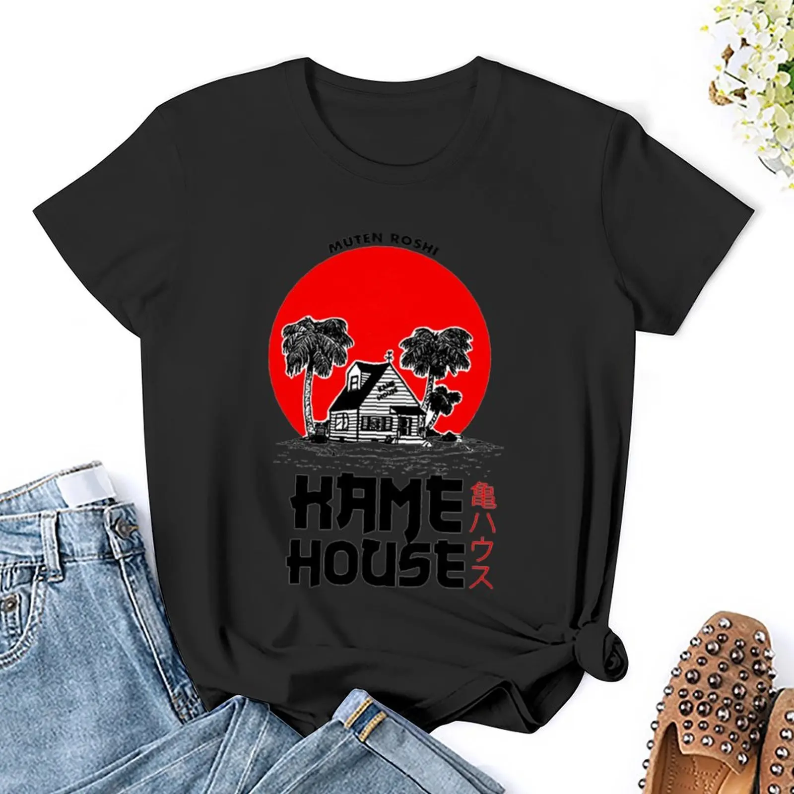 Kame House T-Shirt korean fashion summer tops hippie clothes aesthetic clothes T-shirt Women