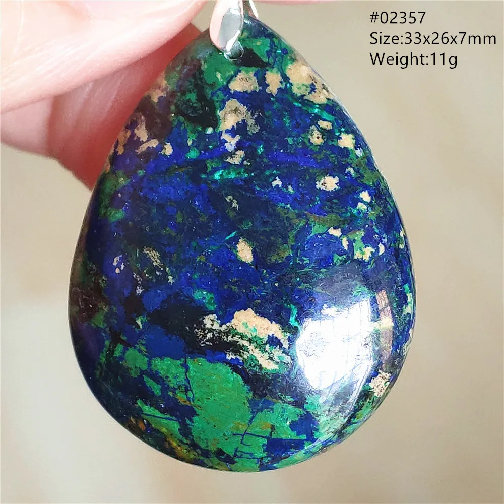 Genuine Natural Malachite Azurite Lapis Lazuli Pendant Necklace Green Blue Azurite Power Women Men Water Drop Jewelry AAAAAA