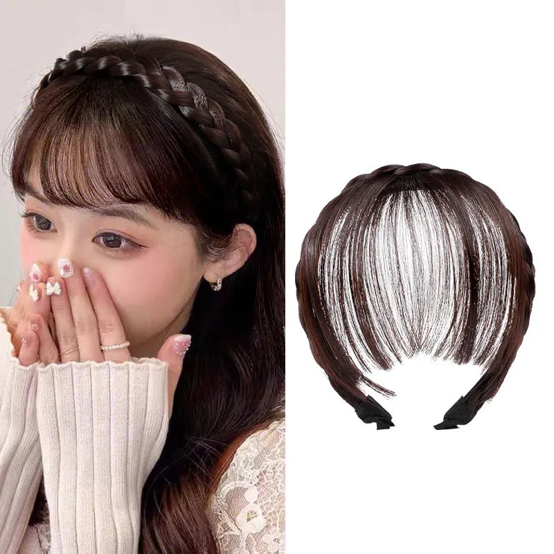 

Wig Bangs Design Women's Headband Korean Fashion Sweet Style Non-Slip Party Party Headband Women's Hair Accessories 2025 New