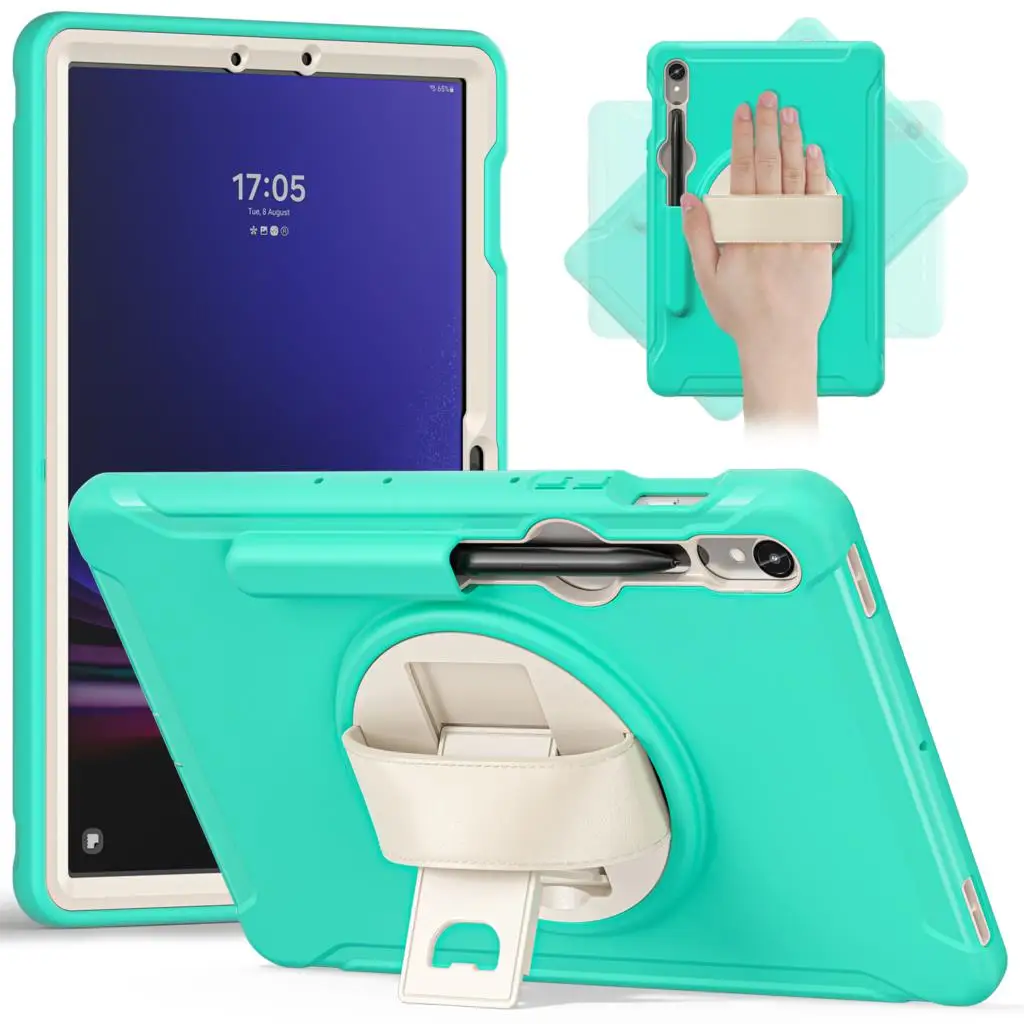 

360° Rotation Tablet Case For Samsung Galaxy Tab S9 X710 2023 11" S8 2021 X700 /Tab S7 2020 T870 With Pen Slot Hand Strap Cover