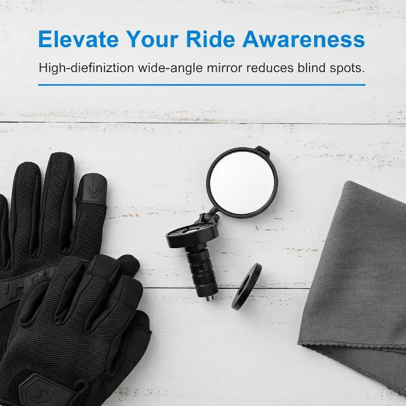 Handlebar Plug Rear View Mirror Bar End Cycling Mirror HD Wide Angle 360Adjustable Aluminum Alloy Mountain Road Bike Accessories