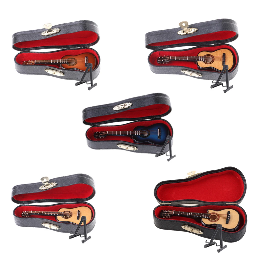 

1pc 10cm Toy Acoustic Guitar Scale Model Home Office Desk Decor Ornaments Gifts