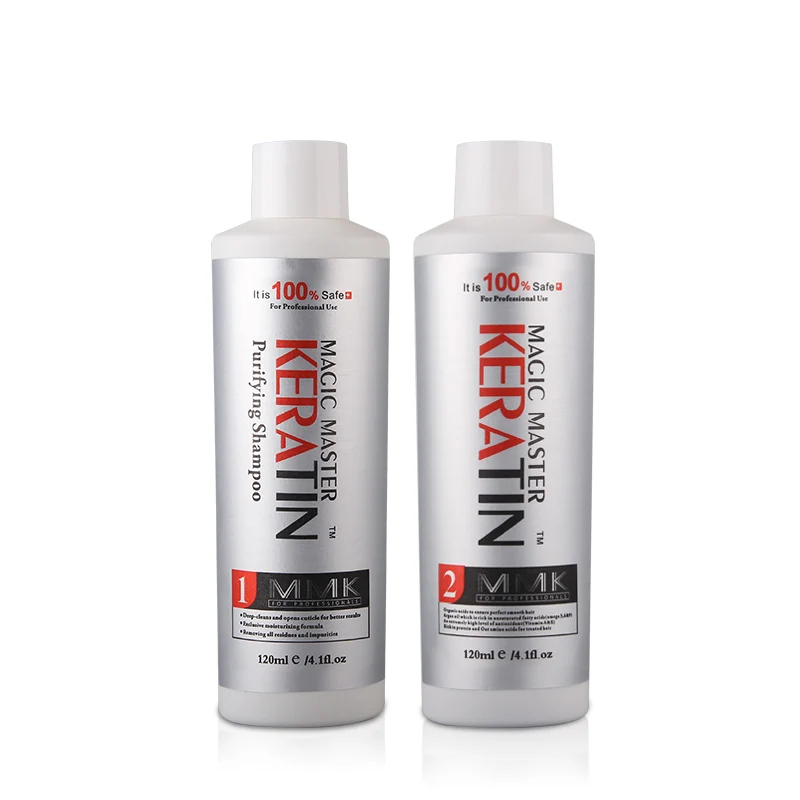 120ml Without Formalin Keratin Without Strong Smelling Straightening and Repair Damage Hair Treatment + Purifying Shampoo