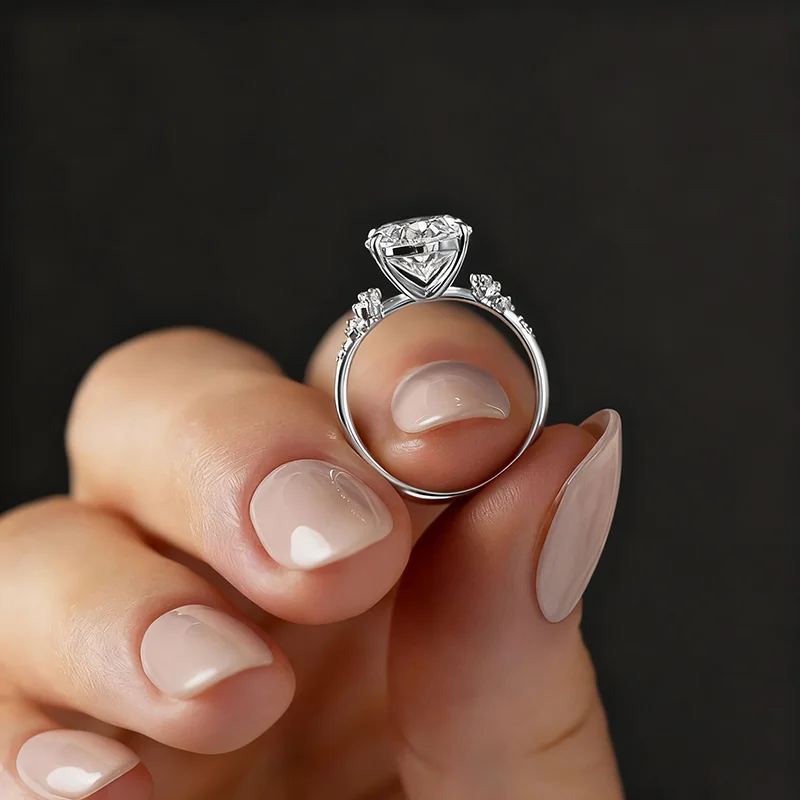 

Уникальное кольцо с ореолом из муассанита овальной огранки 1 карат-3 карата, кольца из стерлингового серебра 925 пробы, кольца полувечности для женщин, свадебные украшения с сертификатом