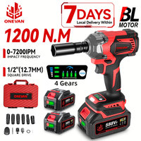 ONEVAN 1200N.M Brushless Electric Impact Wrench Cordless High Torque Screwdriver Gun Car Power Tool For Makita 18V Battery Pin