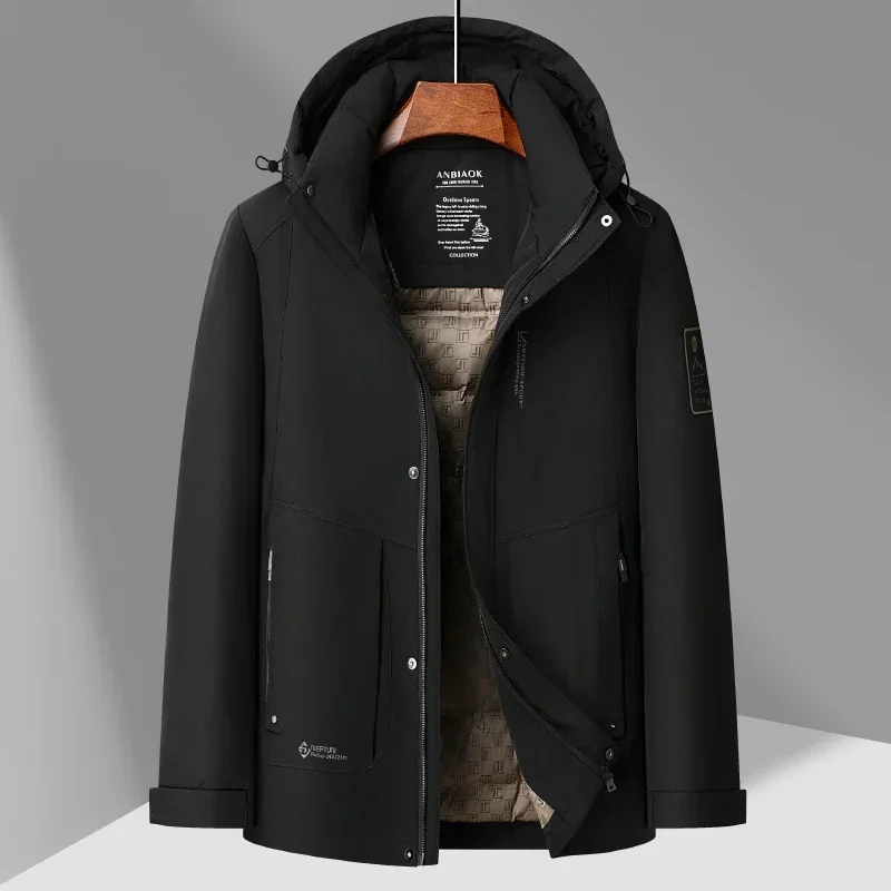 2024 inverno nuovo piumino con cappuccio da uomo giacca da uomo casual outdoor cappotto caldo spesso abbigliamento da uomo