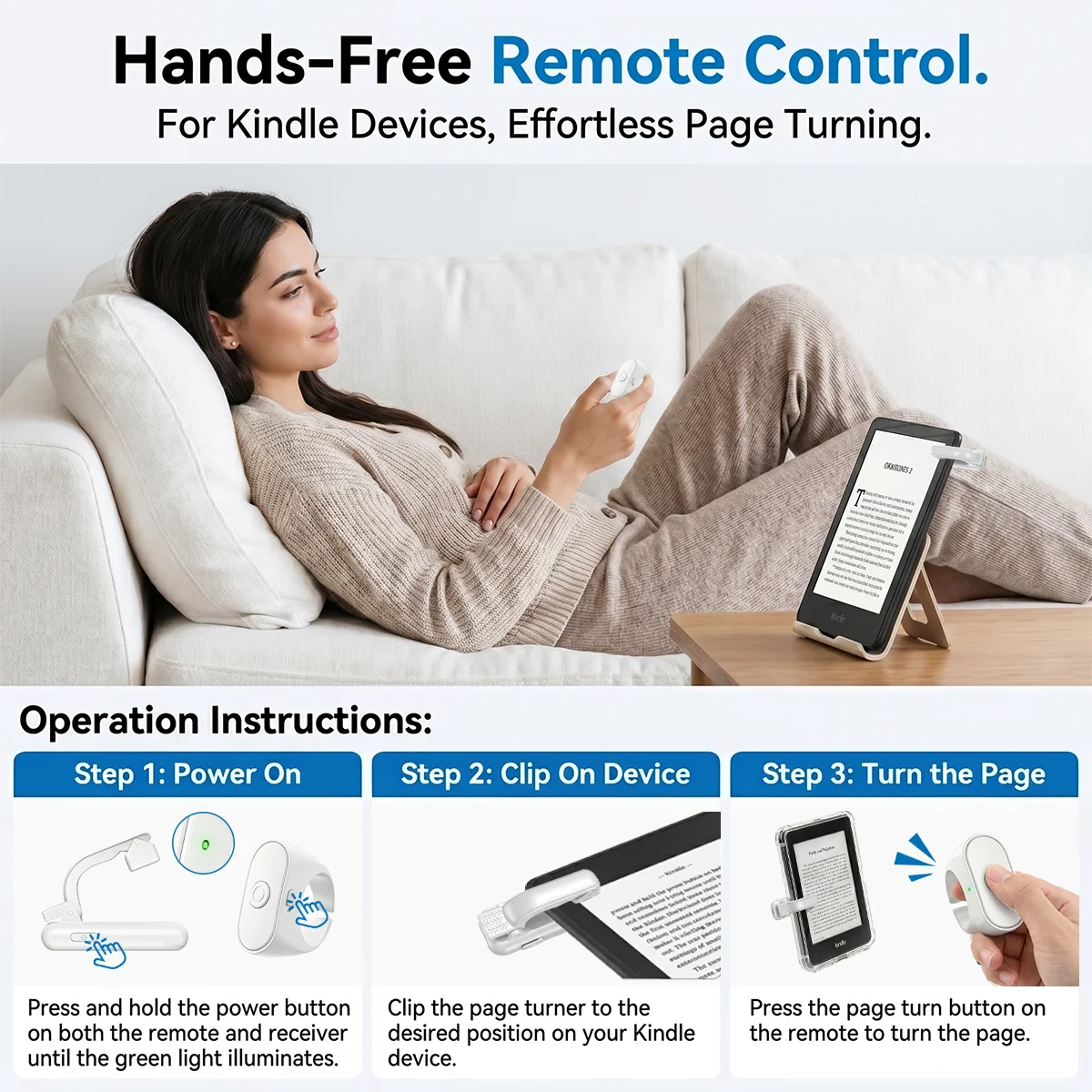 A 2-In-1 Wireless Page-Turning Ring Remote, Suitable for Reading on Iphone,As Well As for Recording Videos on Phones And Taking