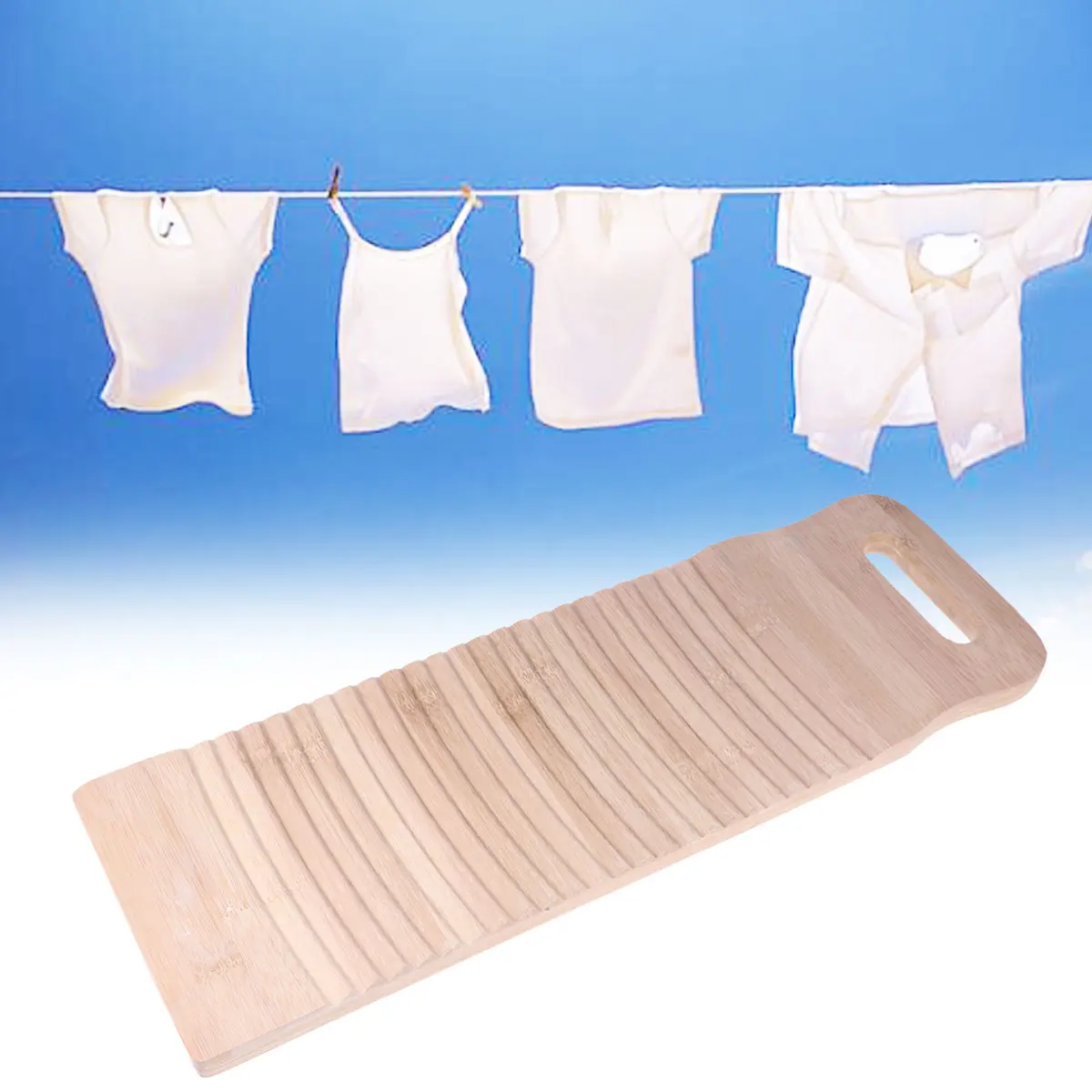 

Mini Washboard Ant-resistant Wooden Small Old-fashioned Laundry Antislip Bamboo