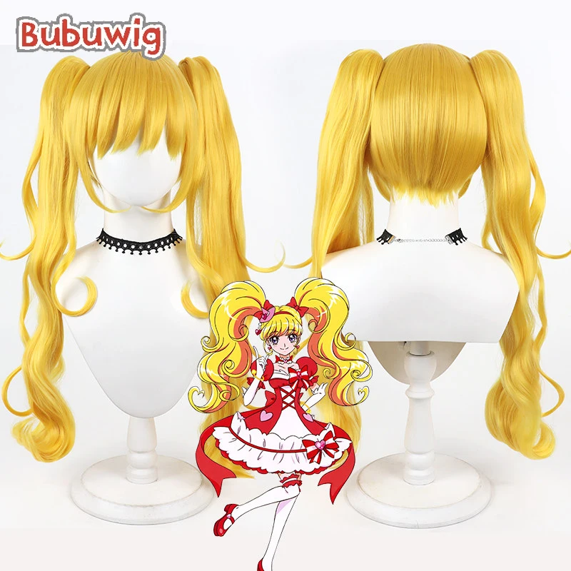 

Bubuwig Synthetic Hair Cure Miracle Mirai Asahina Cosplay Wigs Precure Ruby Passionale 80cm Blonde Ponytail Wig Heat Resistant