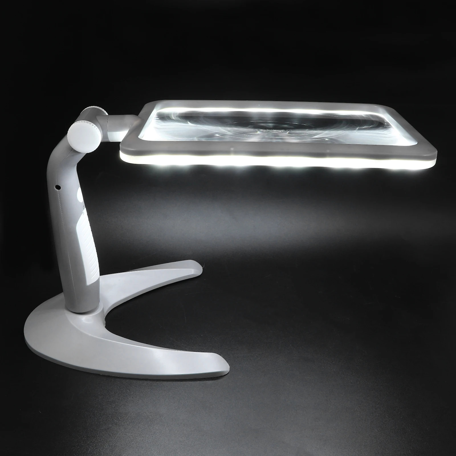 

48 LED Handheld Desktop Magnifier Bright Acrylic Lens Desktop Magnifying Glass Reading Books Seniors Instrument