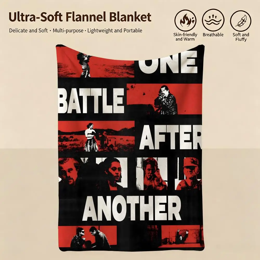 movie O-One Battle After Another-r Throw Warm Soft Flannel Blanket, Multi-use for Sofa Bed Camping Travel Nap