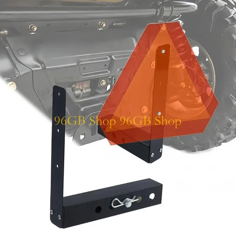 96GB SMV Sign Bracket with Receiver Mount, Metal Sign Support for Standard 14 Inch Warning Signs on Utility Vehicles and Rural