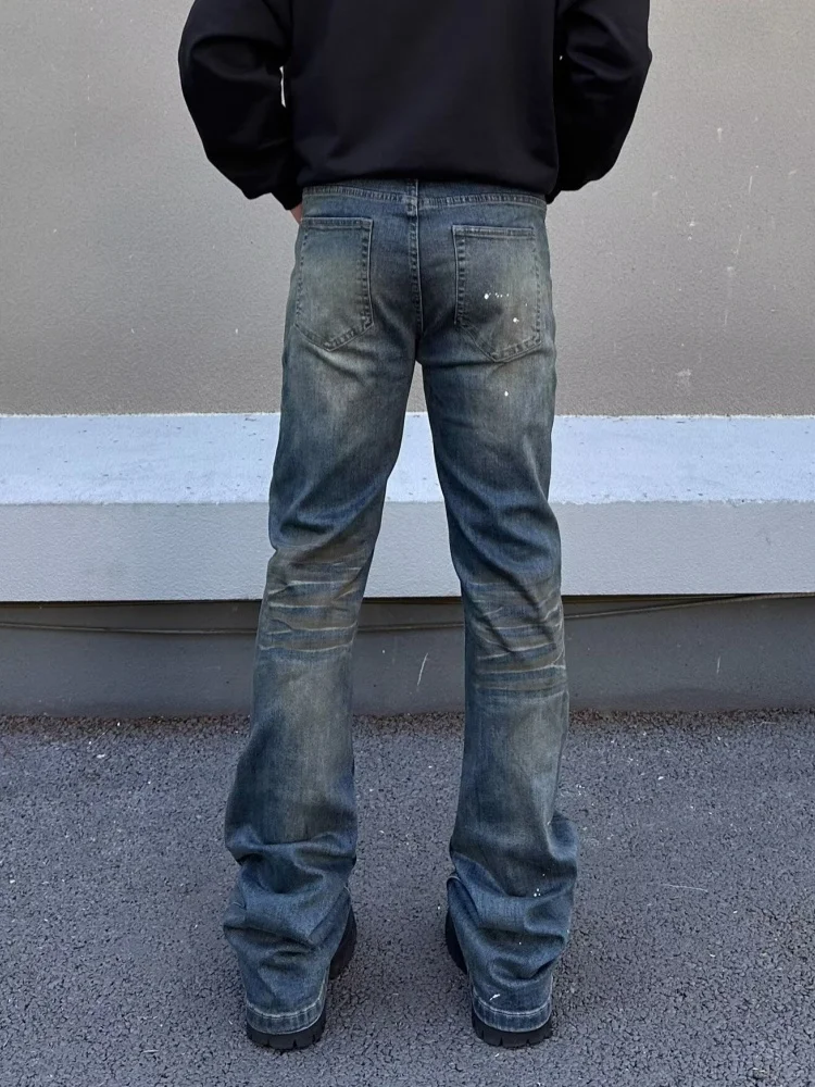 2026 Trashy Y2K Streetwear Washed Blue Slim Distressed Jeans Pants For Men 90S Vintage Clothes Straight Gothic Denim Trousers