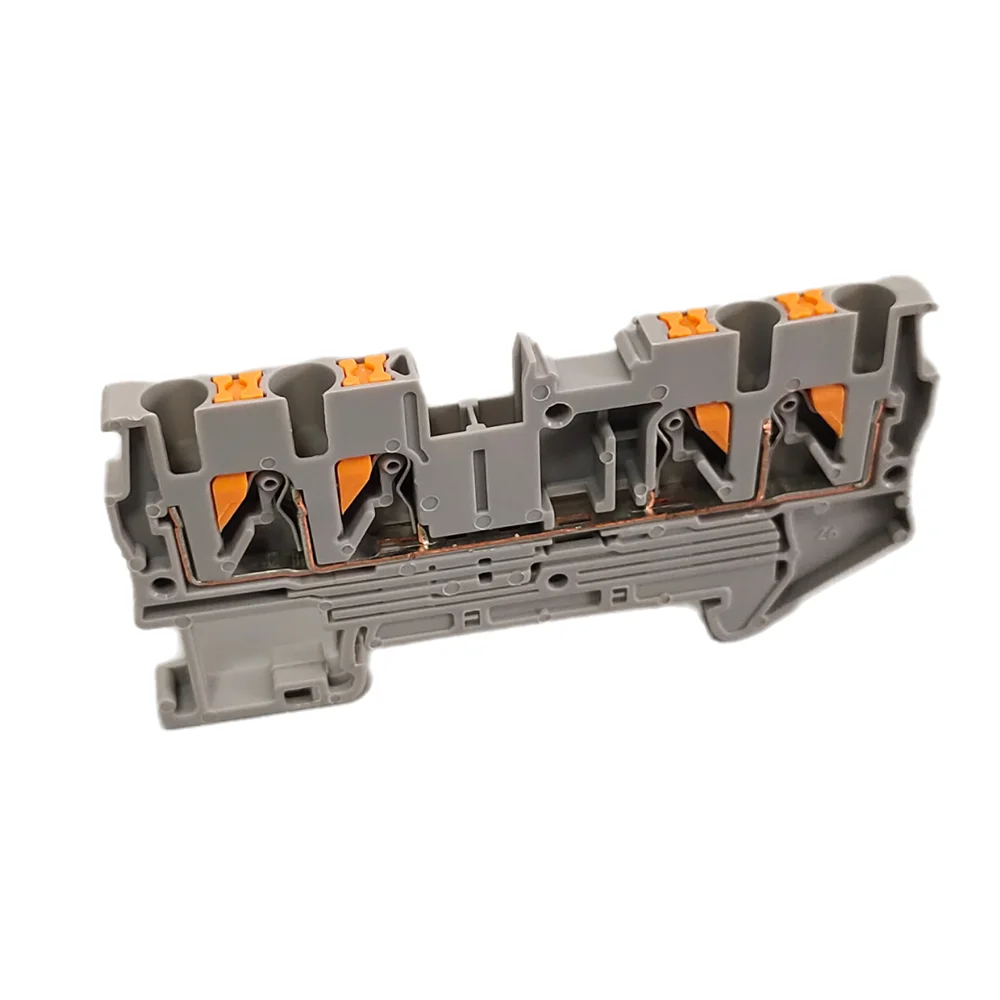 10Pcs PT2.5 QUATTRO Push-In Spring 4-Conductor Strip Plug PT 2.5 Wire Electrical Connector Din Rail Terminal Block PT2.5-QU
