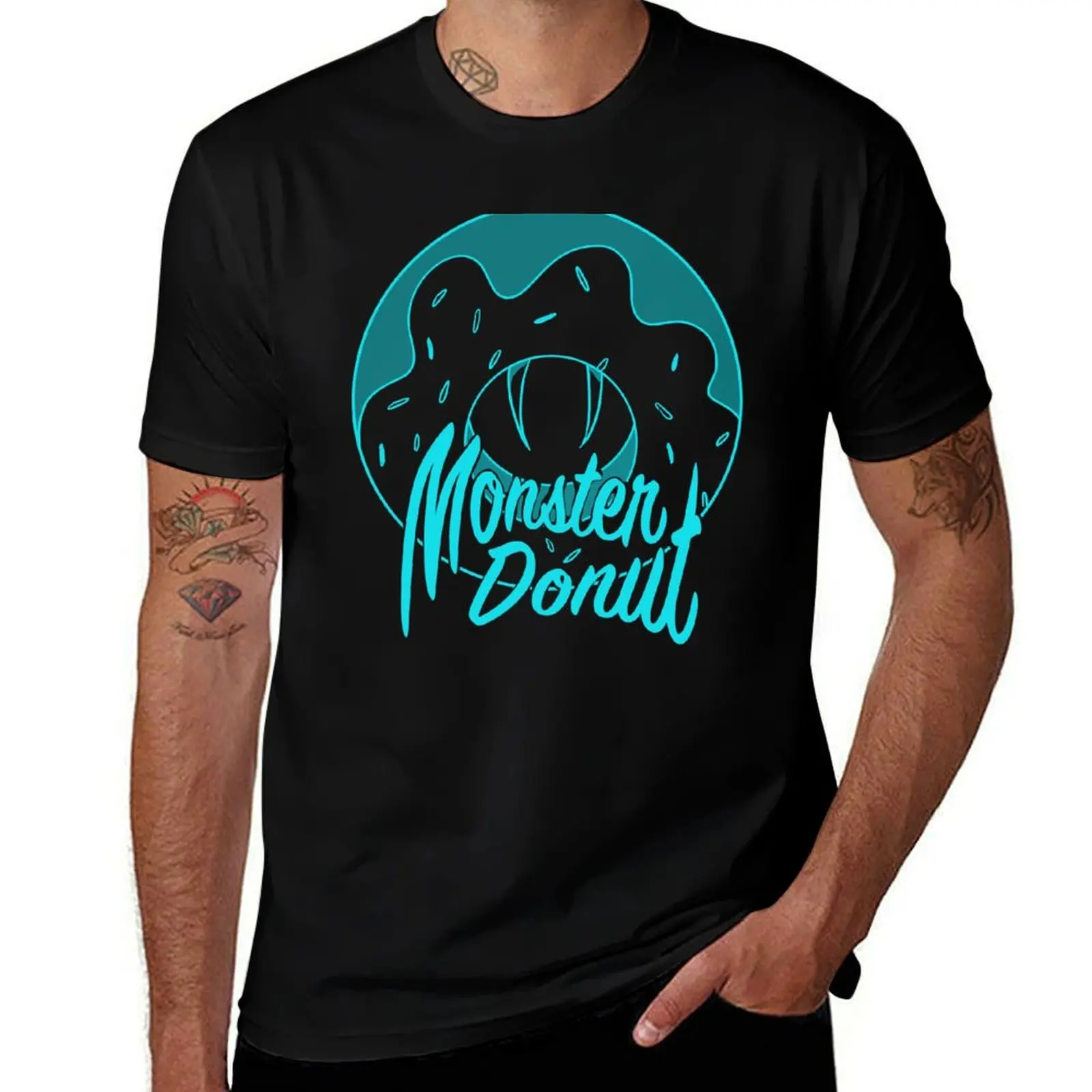 MONSTER DONUT (BLUE) T-Shirt Holiday Simple Tee Shirt T-Shirt