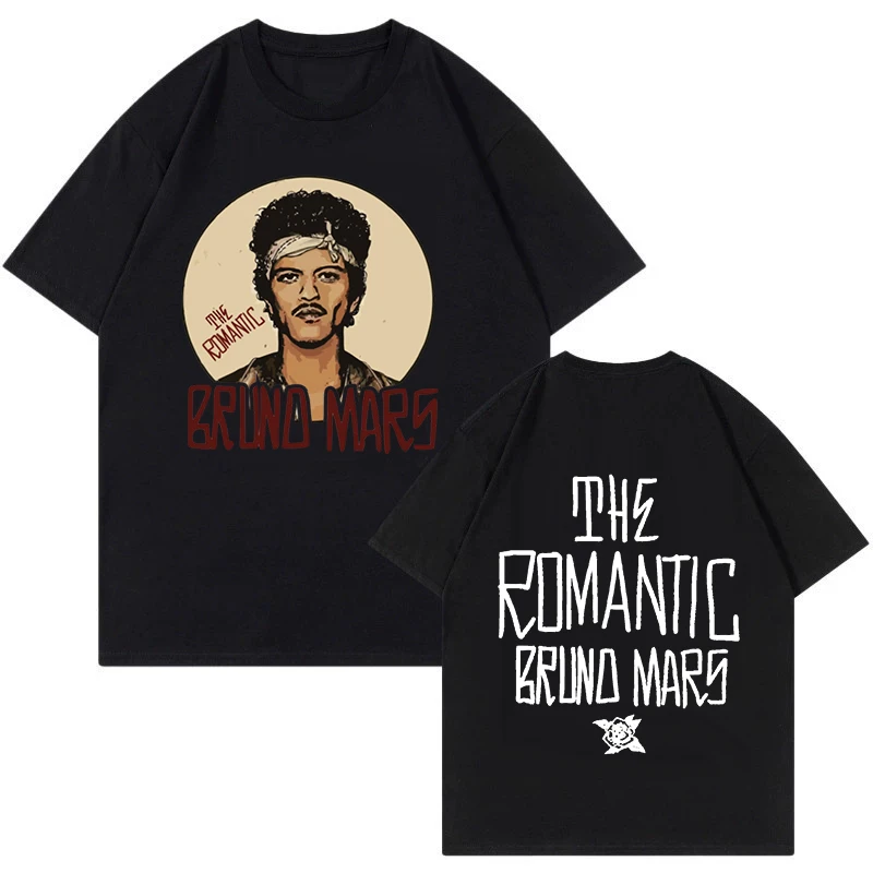 Bruno Mars Print Vintage T-shirt The Romantic Tour 2026 Graphic T