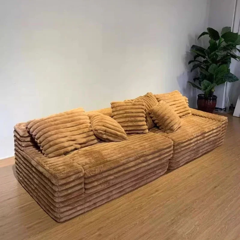 

-*Minimalist Classic Vacuum Compressed Sofa Yellow Modern Corduroy Vacuum Compressed Sofa Nordic Couch Wohnzimmer Furniture Home