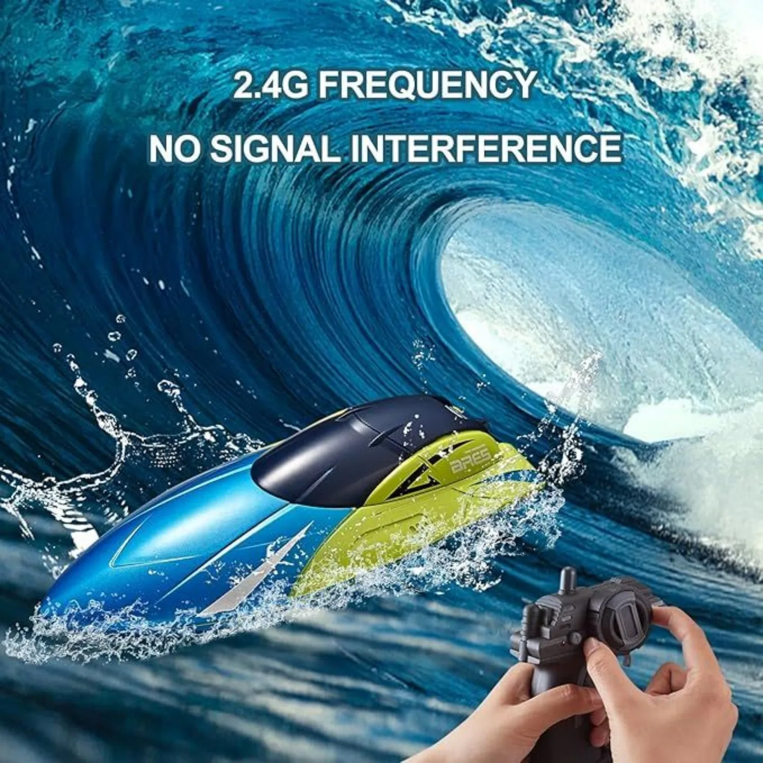

4DRC S4 RC Boat 2.4GHz High Speed RC Racing Boat with 2 Rechargeable Batteries,Gifts for Adults.