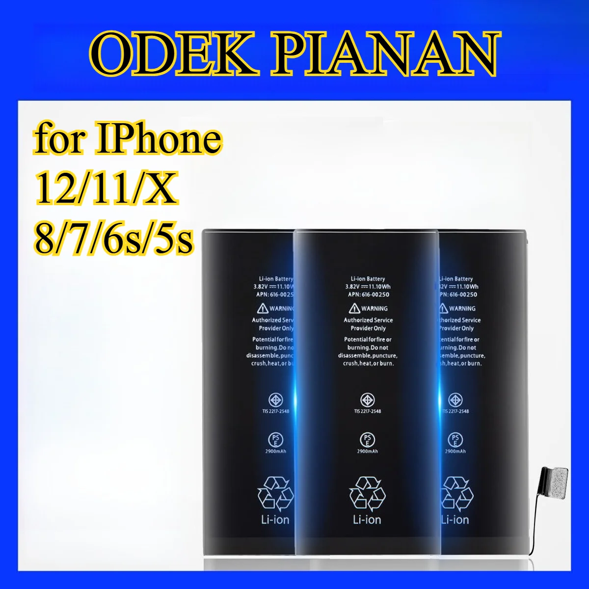 

Аккумулятор большой емкости 6980 мАч для IPhone 12/11/X/8/7/6s/5s, удлиненный долговечный сменный литий-ионный аккумулятор