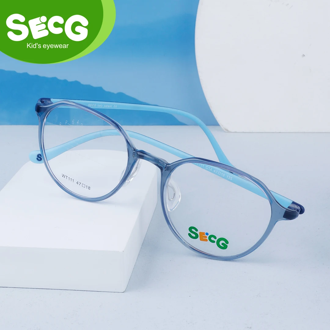 

Очки SECG Fashion and Vitality для детей, круглые, из TR90, мягкие оптические оправы для мальчиков и девочек, для студентов, при близорукости и дальнозоркости