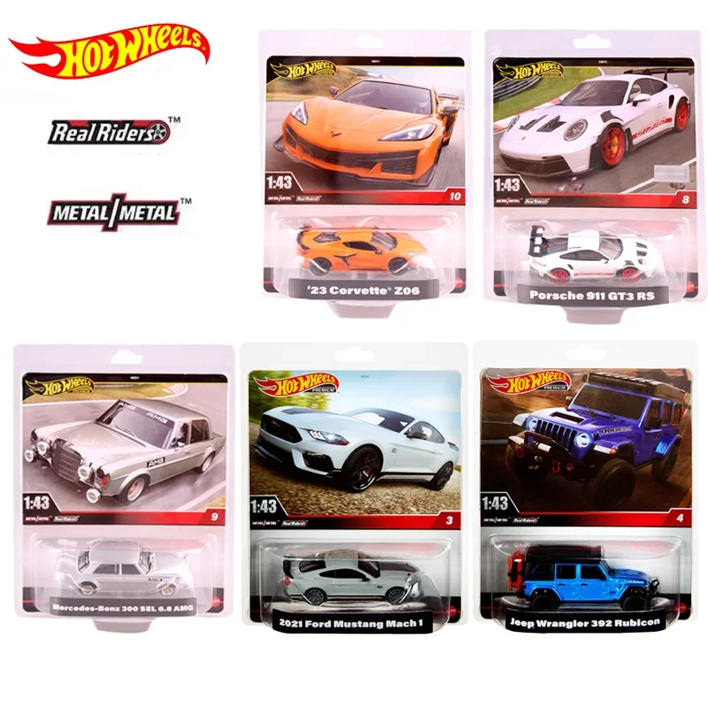 Original Hot Wheels Premium Car 1/43 Benz AMG Porsche 911GT3 Corvette Modified Ford Mustang Vehicle Toys for Boys Birthday Gift