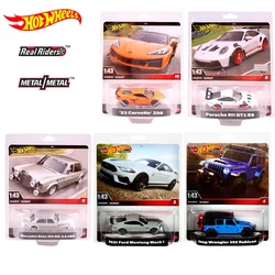 Original Hot Wheels Premium Car 1/43 Benz AMG Porsche 911GT3 Corvette Modified Ford Mustang Vehicle Toys for Boys Birthday Gift