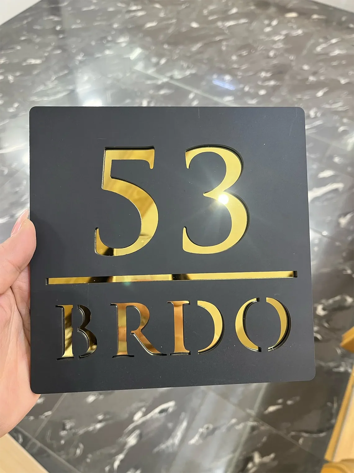 11.81inch Customized Sign Exterior House Number Plaque Personalized Outdoor Modern Acrylic Laser Cut 3d Exterior Matte Doorplate