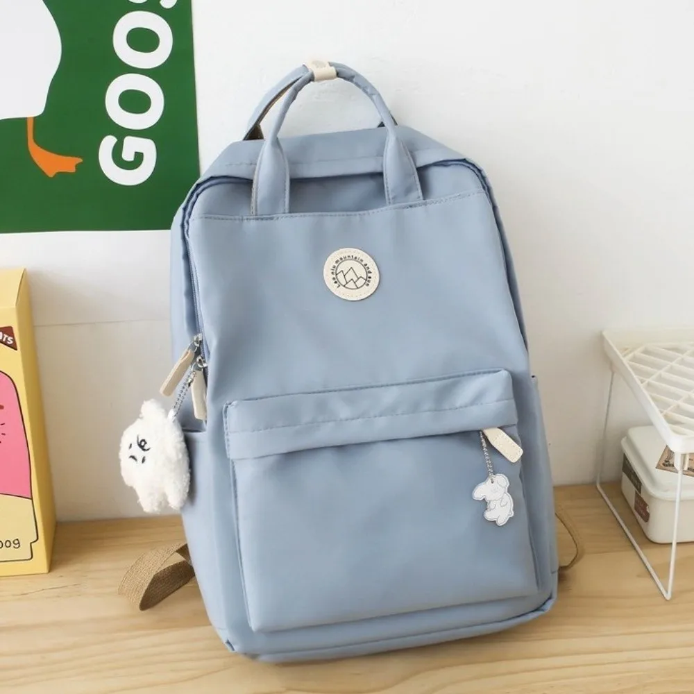 Lightweight Waterproof Women Backpack Large Capacity Nylon School Bag Solid Color Ergonomic Laptop Book Bag Leisure