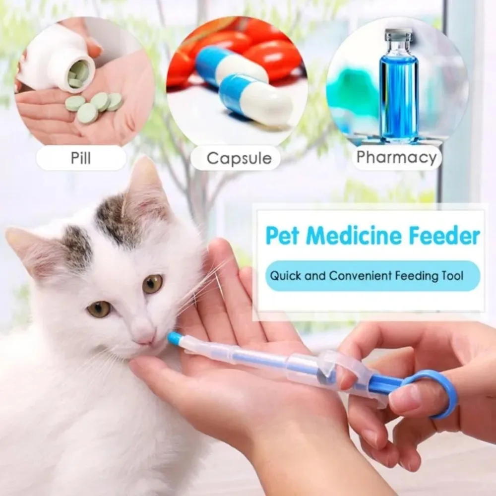 Dispenser Medicine Water Syringe Pet Syringe Tablet Pill Gun Piller Push for Milk Syringe Dog Cat Tube Feeder Tools Accessories