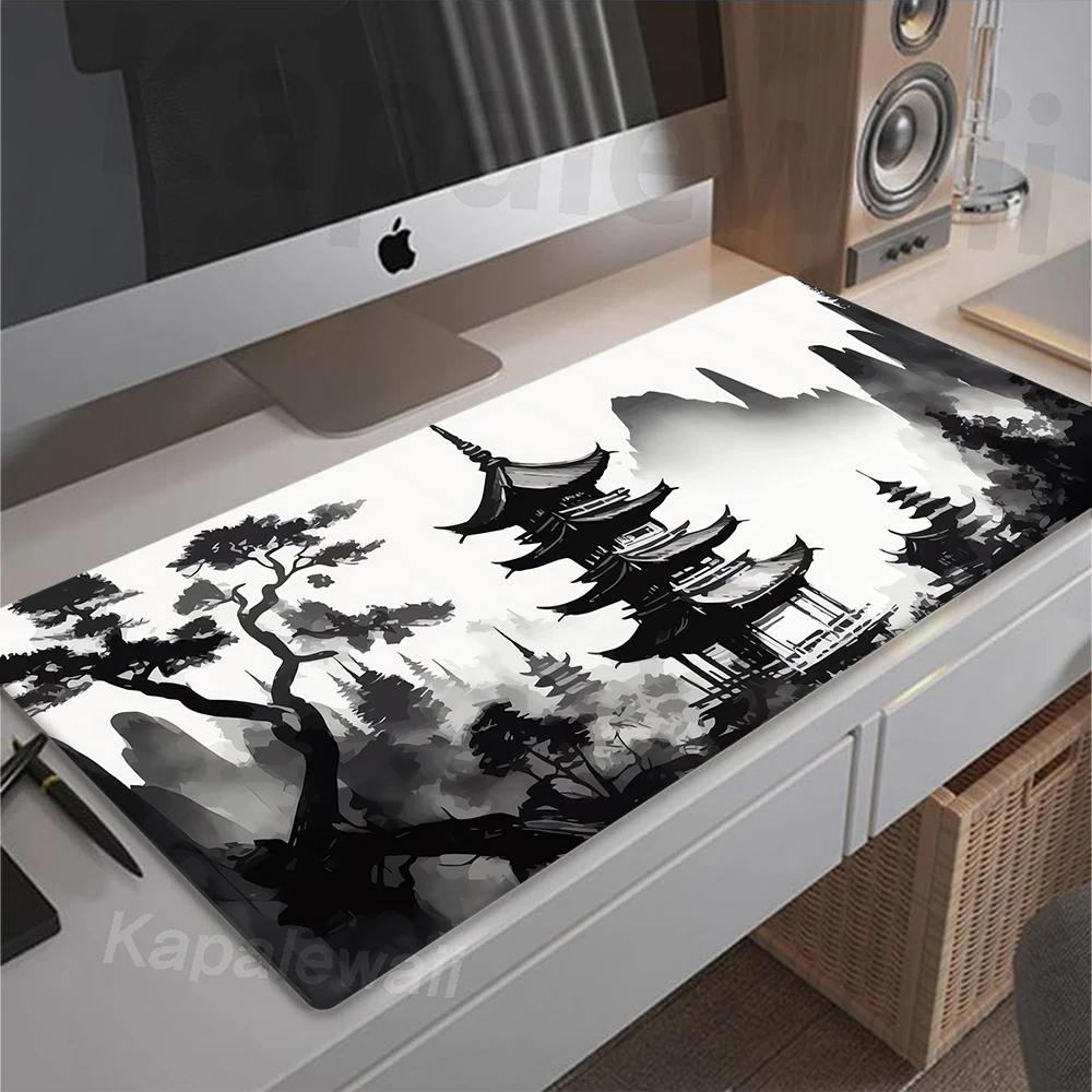 Mountain Serenity Japan Art Gaming Mouse Pad Computer Mouse Mat Gabinete Gamer Mousepad XXL Large Keyboard Pads Desk Mat 90x40cm