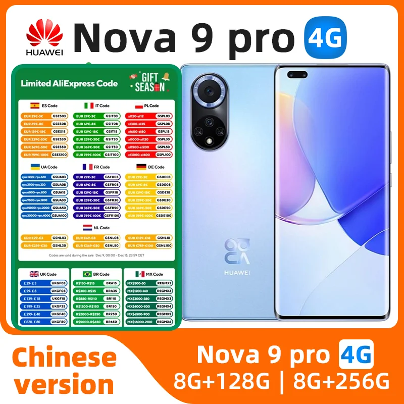 HUAWEI Nova 9 Pro 4G smartfon HarmonyOS 6.72 ''OLED 120HZ Snapdragon 778G 4000mAh 100W Super ładowanie 50MP aparat używany telefon