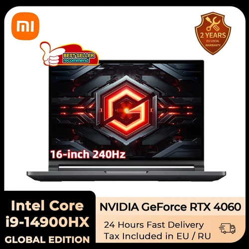 샤오미 레드미 G 프로 게이밍 노트북, 2024 코어 i9-14900HX, NVIDIA GeForce RTX 4060 RAM, 16GB, 32GB DDR5 1TB SSD, 16 인치 240Hz 스크린 PC 