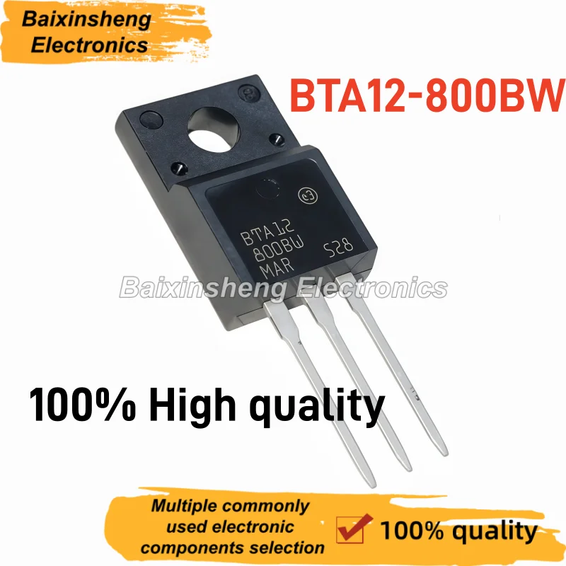 10PCS New BTA12‑800BW TO‑220F Triac Thyristor 12A 800V Bidirectional Silicon Controlled Rectifier Electronic Components In Stock