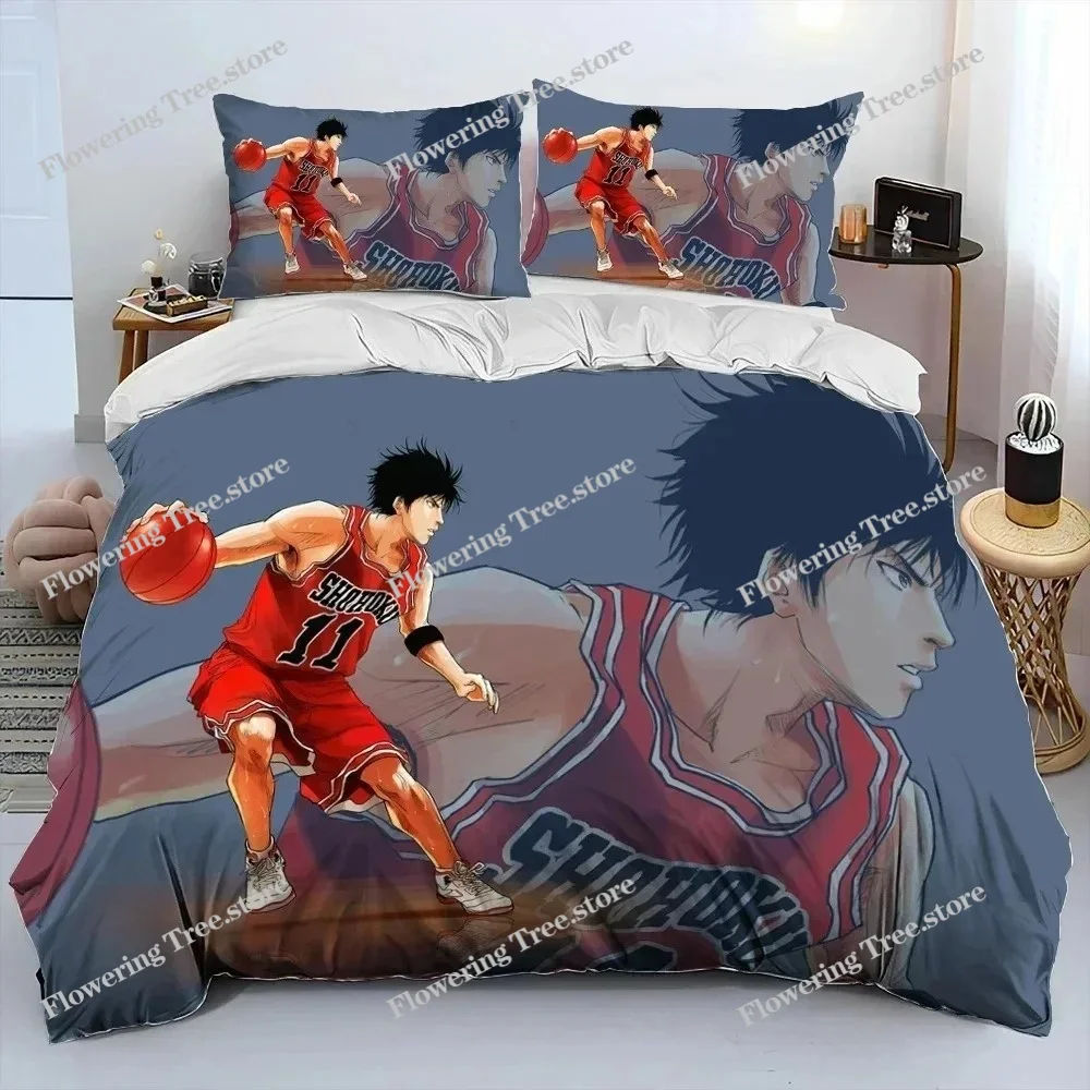 

3D Print Anime Slam Dunk Bedding Set Duvet Cover Bed Set Quilt Cover Pillowcase Comforter king Queen Size Boys Adult Bedding Set