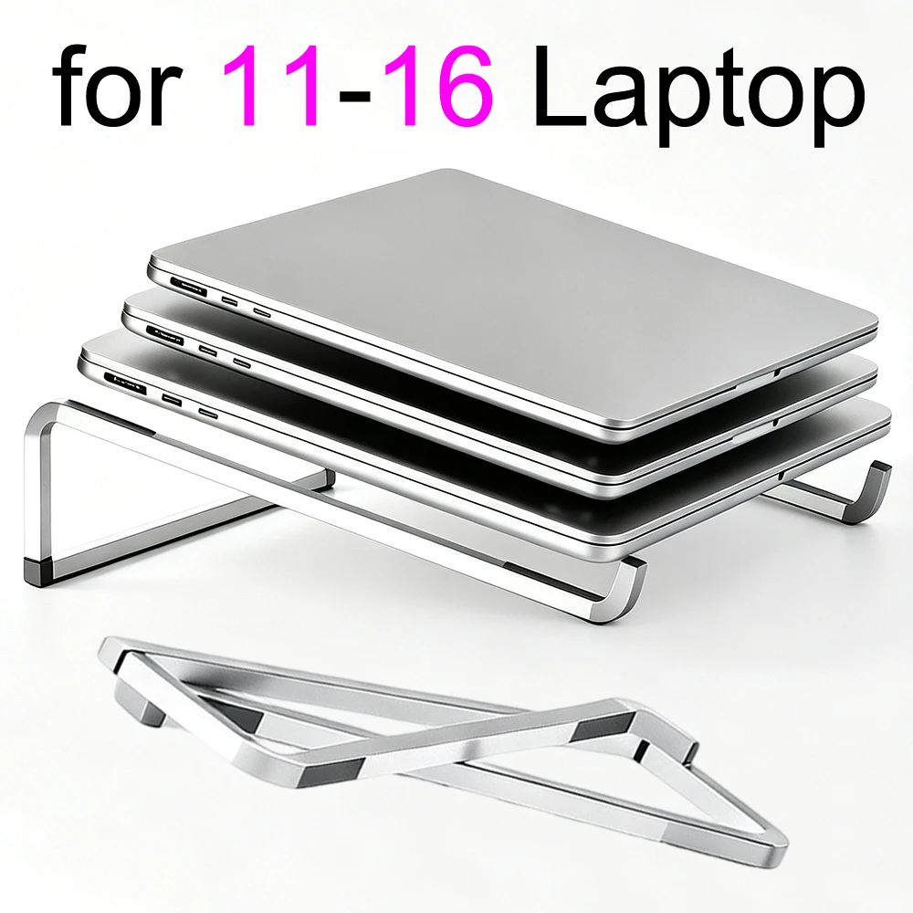 Laptop Stand NoteBooK Holder Tablet Aluminium Alloy Metal Bracket Foldable Collapsible Portable Support Desk for Macbook Air Pro
